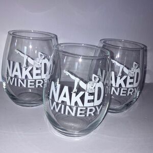 Naked Winery Stemless Wine‎ Glasses Set of 3